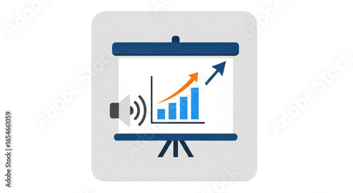 Business Presentation with Growth Chart presentation business growth chart graph upward arrow success finance marketing data