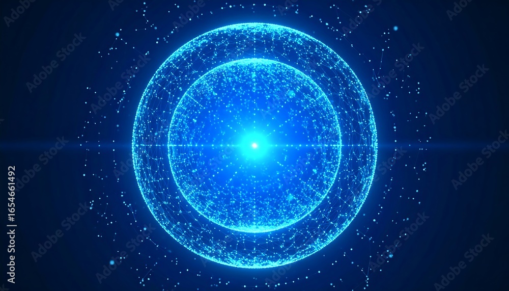 Obraz premium Abstract sphere of light and lines