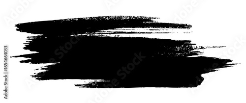 Brush line. Vector black paint brush spot, highlighter line or felt-tip pen marker. Ink smudge abstract shape stains with texture