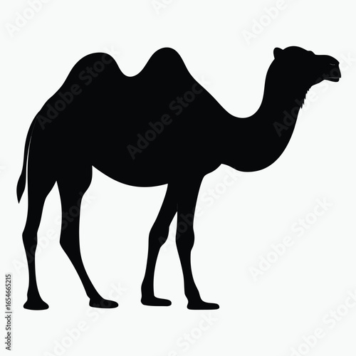Black Camel Silhouette Vector Minimalist Desert Animal Icon Design