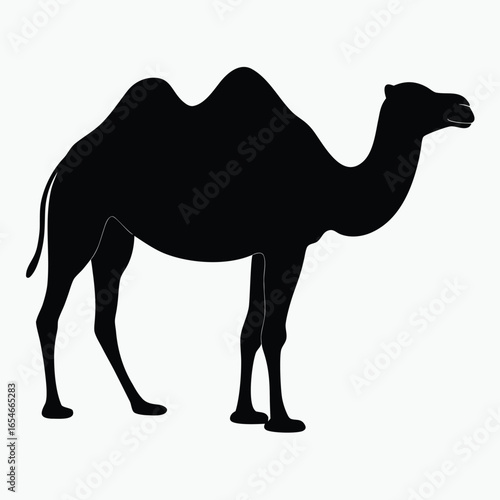 Black Camel Silhouette Vector Minimalist Desert Animal Icon Design