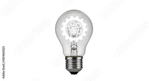 Isolated Light Bulb with Gears
