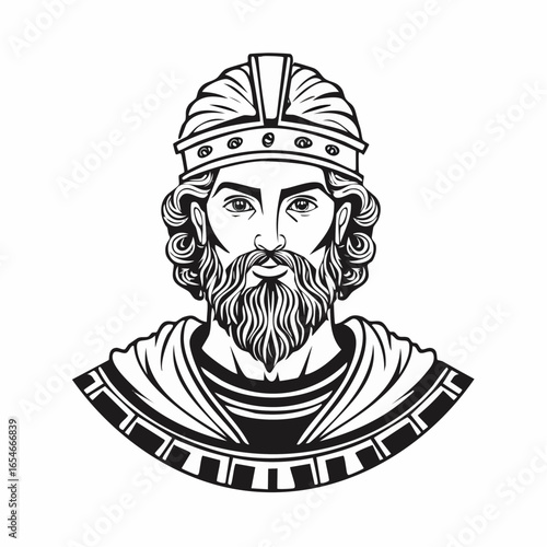 Hero Ancient Greek Image vector isolated on white background.