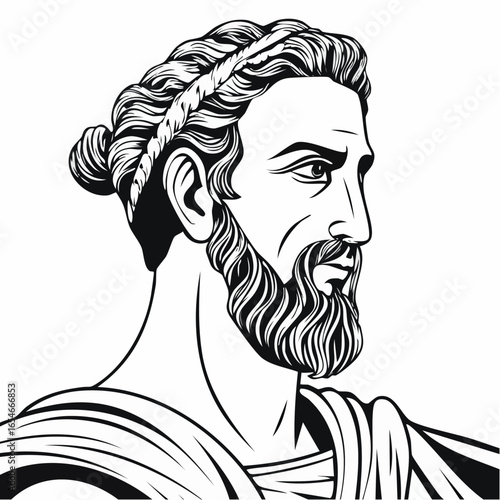 Hero Ancient Greek Image vector isolated on white background.