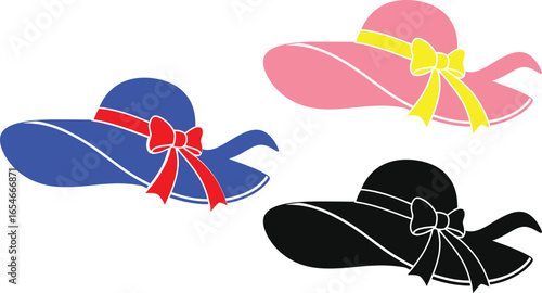 Stylish sun hats collection summer fashion accessories art
