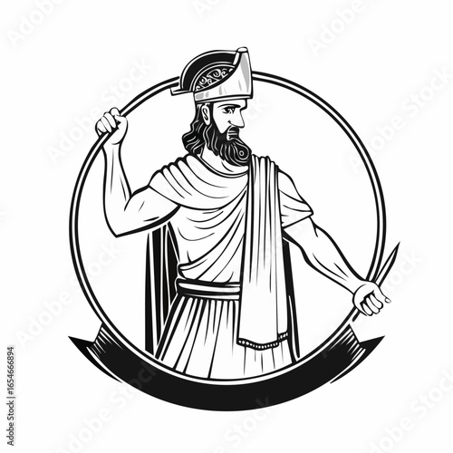 Hero Ancient Greek Image vector isolated on white background.