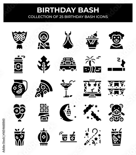 Birthday Bash. Collection of 25 Birthday Party Icons