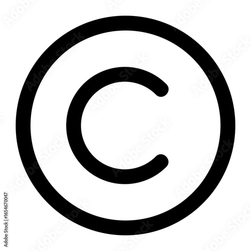 Copyright Symbol: Classic Black and White Icon