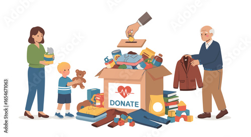 Community Recycling and Donation Drive for Sustainable Living Supporting Families and Reducing Waste with Volunteer Involvement