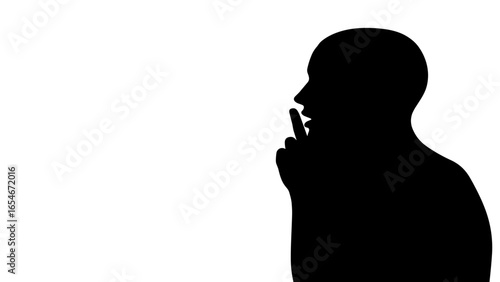 Person whispering silhouette vector isolated 