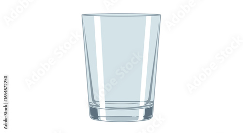 Illustration of a Clear Glass with Transparent and Light Reflection Effects for Beverage Display and Design Applications