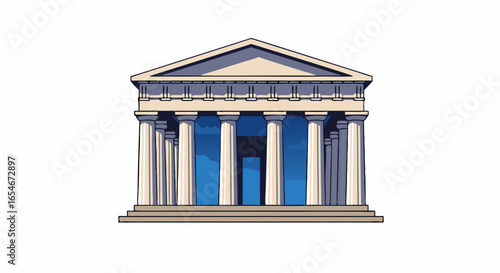 Classical Greek-inspired architectural structure featuring majestic columns and steps representing historical grandeur and timeless design