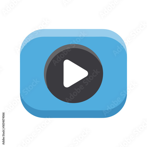 Digital media play icon emphasizing interactive multimedia content and user engagement for online platforms and streaming services