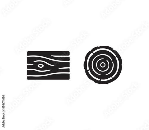 Wood sign icon tree growth rings