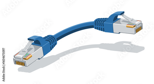 Ethernet cable with dual connectors showcasing data transfer connection technology for networking systems