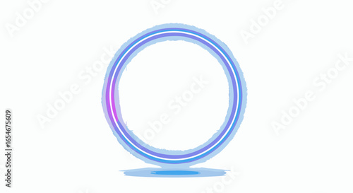 Futuristic glowing neon circular design with vibrant color transitions and sleek 3D effects for innovative technology concepts and modern digital