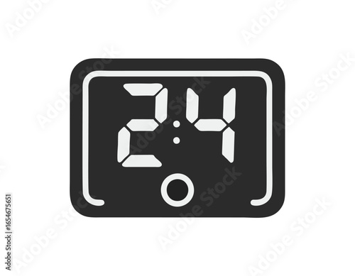 Solid icon of a digital shot clock