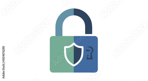 Free Download Digital Security and Data Protection Concept Featuring Lock Icon with Shield and Keylet in Blue and Green Colors Representing Cybersecurity and - GFXLoad