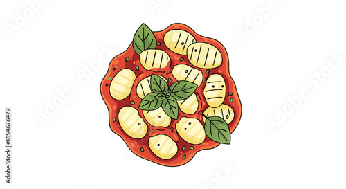 Delicious Caprese Style Pizza Featuring Fresh Mozzarella and Aromatic Basil Served on White Background