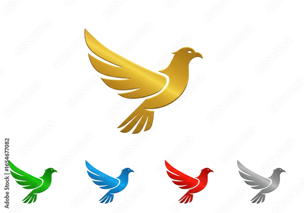 Obraz premium Golden dove flying isolated on transparent background