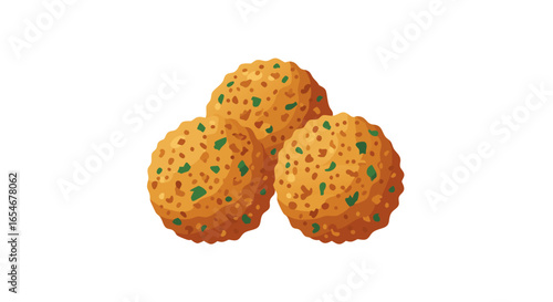 Delicious crispy vegetable falafel balls served as a popular Middle Eastern street food snack with fresh herbs and spices for a flavorful vegetarian