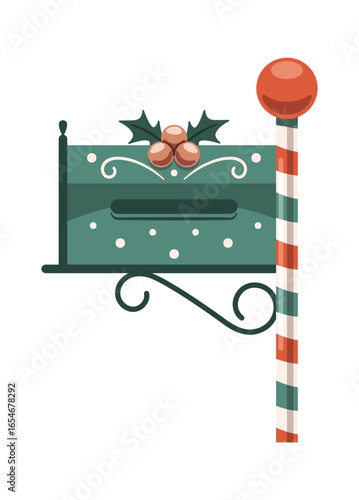 Christmas mailbox pole festive decorated