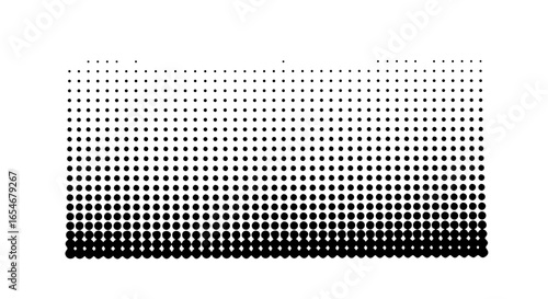 Gradients and pattern design featuring a halftone dotted transition from light to dark emphasizing visual texture and depth in a monochrome style