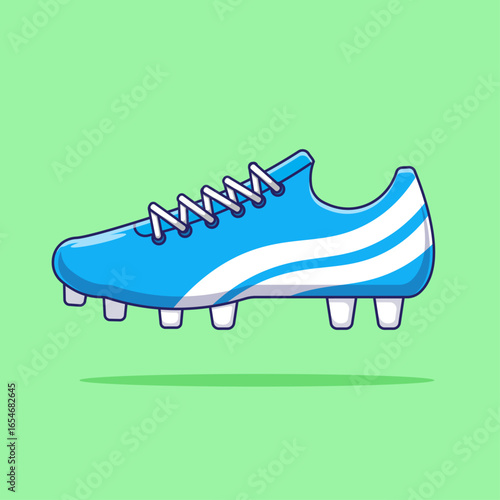 Football or soccer shoes icon, mascot, symbol illustration cartoon vector object isolated with flat style concept. Sports