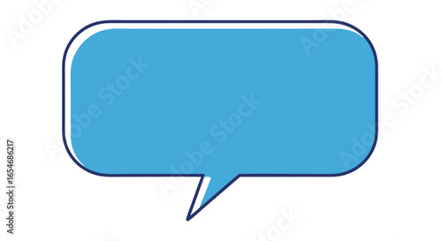 Minimalist Digital Dialogue Illustration with Empty Speech Bubble Design and Clean Blue Color Scheme for Communication Concepts