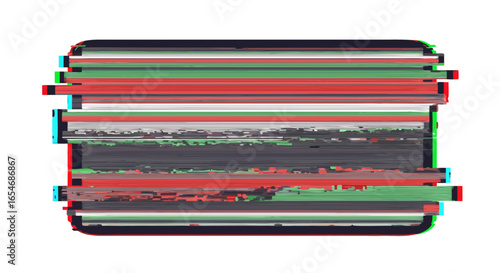 Abstract Digital Glitch Effect with Color Distortion and Horizontal Lines in a Modern Artistic Composition