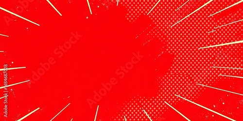 Retro red comic book background with lightning bolt, halftone dots, and pop art style , boom, comic book
