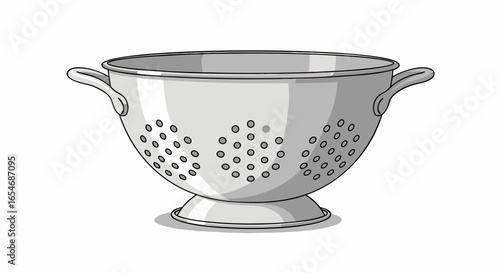 Simple stainless steel kitchen strainer bowl with dual handles and perforated design for effective food and debris separation versatile kitchen