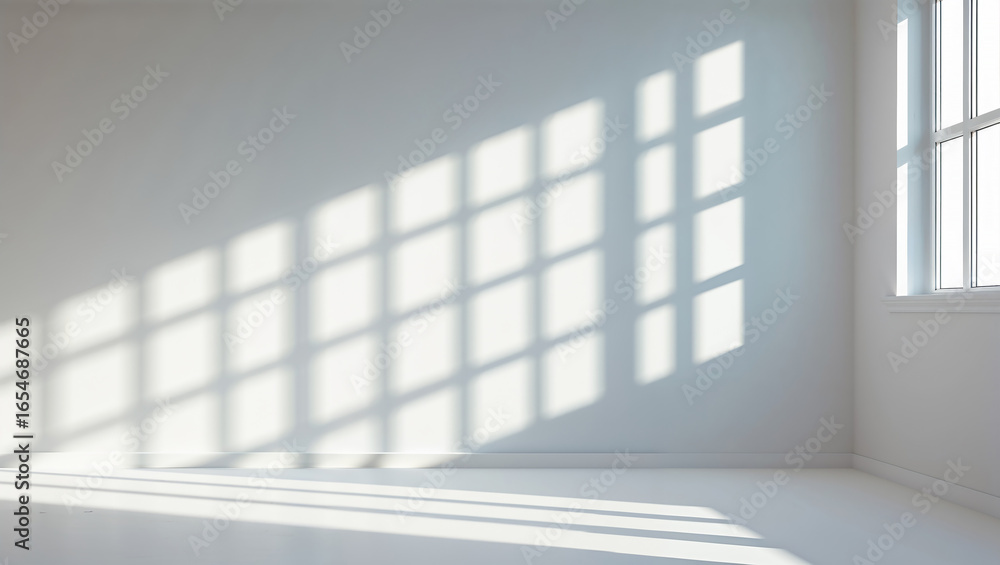 Fototapeta premium Bright and Airy Room with Intriguing Shadow Patterns