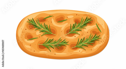 Delicious oval flatbread featuring aromatic herbs and tender toppings showcasing Mediterranean-inspired cuisine