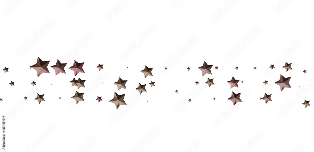 Obraz premium Beautiful image of rose gold stars scattered on a white background. Perfect for festive designs.