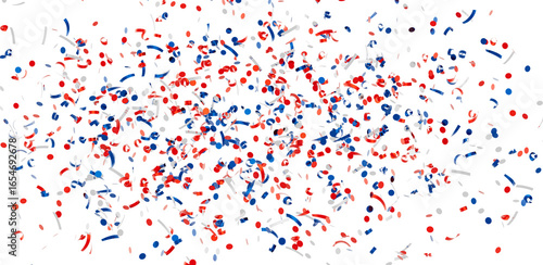 Wallpaper Mural Festive confetti background with red, white, and blue. Perfect for celebrations, parties, and patriotic events. Torontodigital.ca