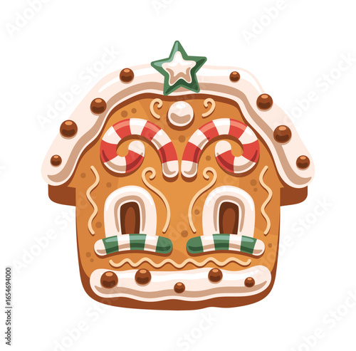Sweet gingerbread house Christmas cookie