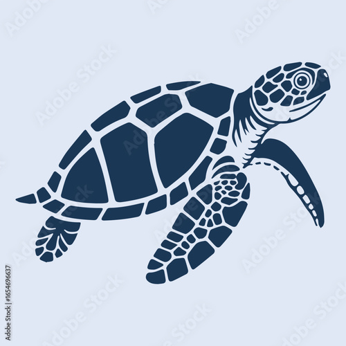 silhouette illustration of a sea turtle