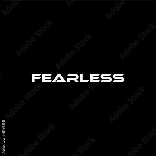 Fearless. Inspirational quote lettering design. Vector EPS