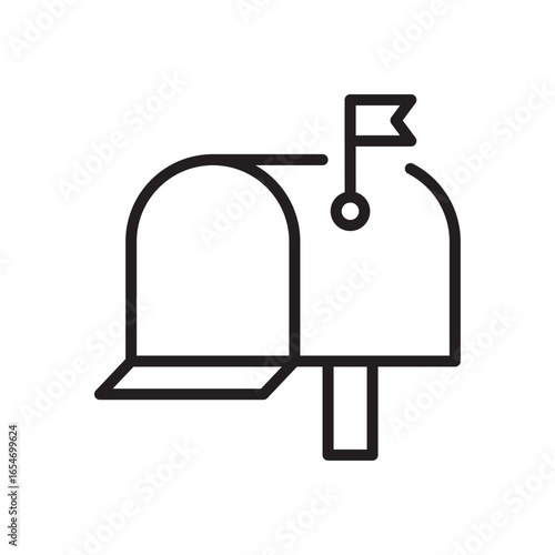 Mailbox / postbox line icon. Mail, letter, message delivery symbol. Vector illustration. Flat design. Editable stroke. Isolated on a white background.