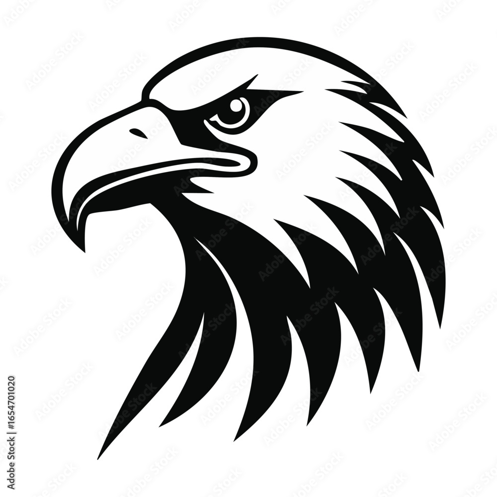 Obraz premium Eagle head silhouette icon logo generated by ai