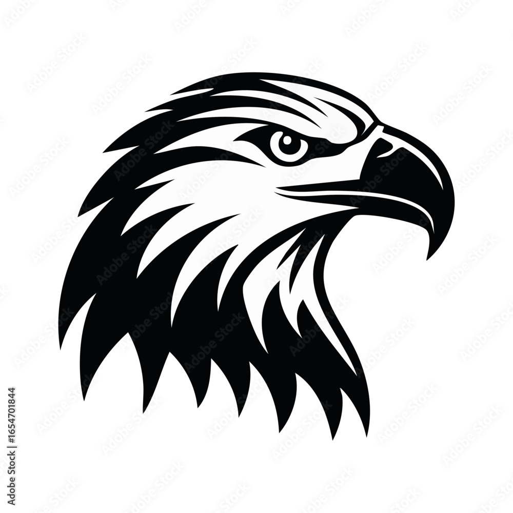 Fototapeta premium Eagle head silhouette icon logo generated by ai