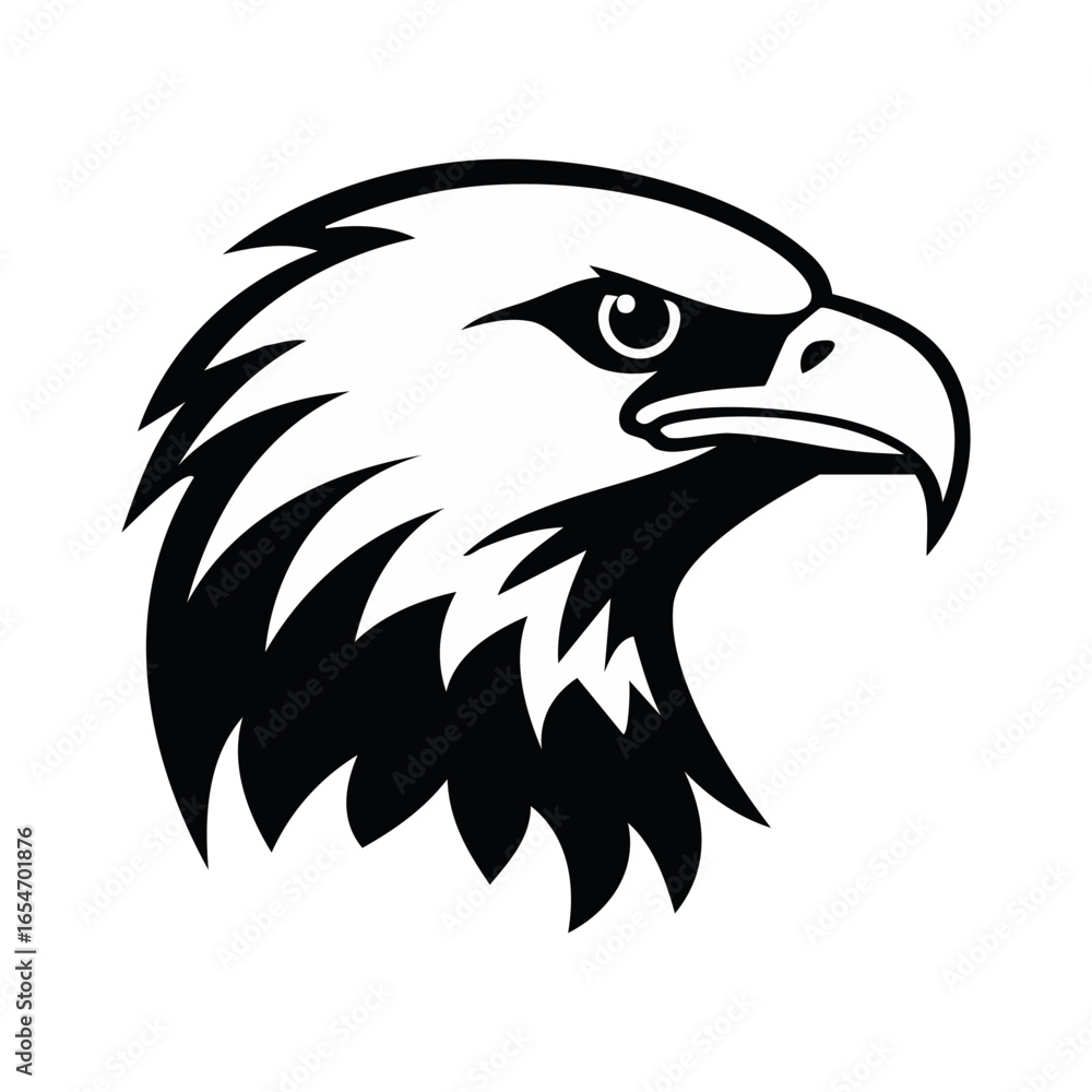 Obraz premium Eagle head silhouette icon logo generated by ai