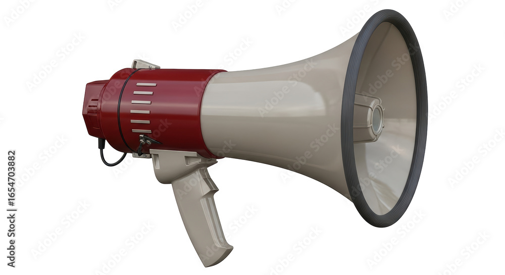 Naklejka premium Isolated Red and White Megaphone