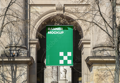 Vertical Banner on The Building Mockup