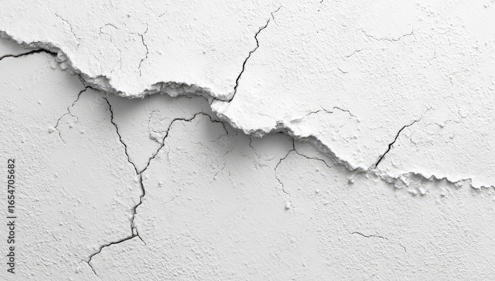 Obraz premium Cracked white wall texture