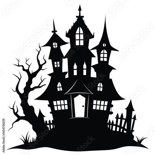 Wallpaper Mural haunted house silhouette Torontodigital.ca