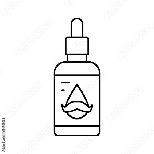 beard oil bottle men cosmetic line icon vector illustration
