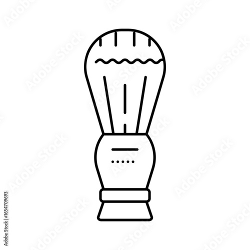 shaving brush men cosmetic line icon vector illustration