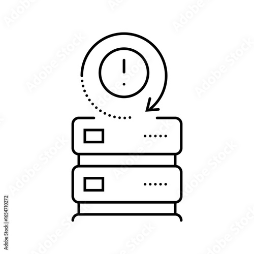disaster recovery data center line icon vector illustration
